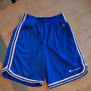 Champion Vintage/90's/Y2K Blue, White & Red Basketball/Athletic Shorts (Size S)